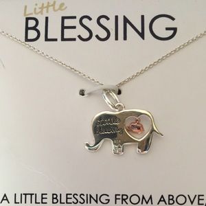 Sterling silver mama & baby elephant necklace